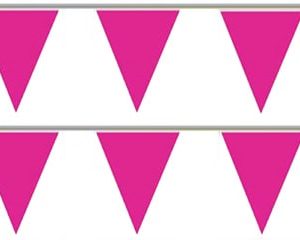 Bandeira Plástico Triângulo Rosa Fucsia