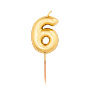 Vela Dourada Metalizada número 6
