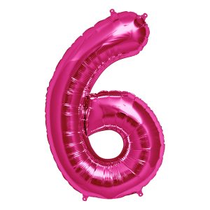 Balão Foil ROSA FUCSIA número 6