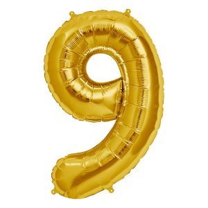 Balão Foil DOURADO número 9