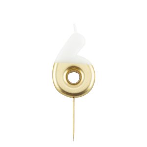 Vela Branco e Dourada número 6