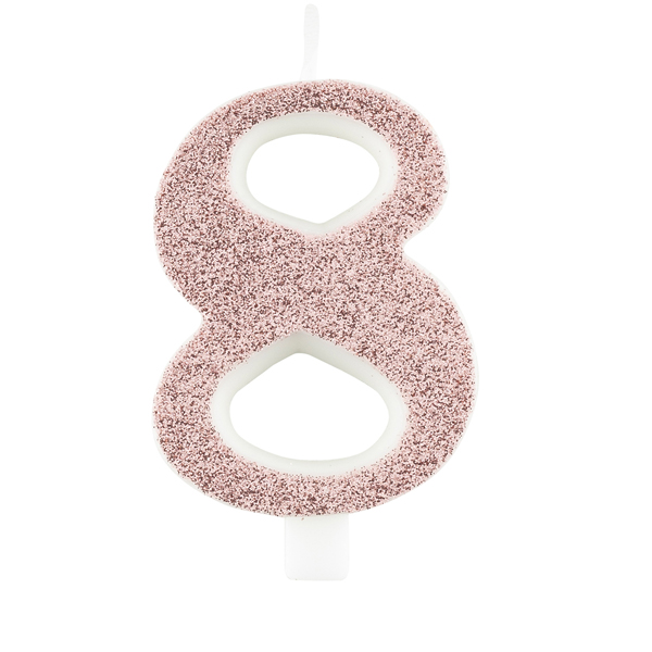 B507.68 Vela Rose Gold glitter número 8