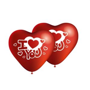 Balão Latex CORAÇÕES VERMELHO I LOVE YOU 10