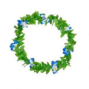 Colar Havaiano Flor Azul/Verde