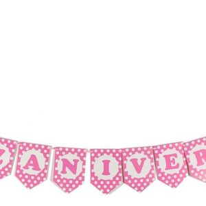 Grinalda Papel Bolinhas Rosa