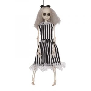 Esqueleto Menina Vestido Riscas 40cm