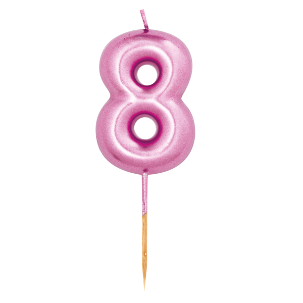 B504.08 Vela Fucsia Metalizada número 8