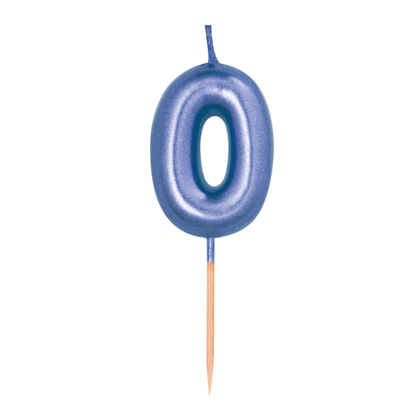 B504.10 Vela Azul Metalizada número 0