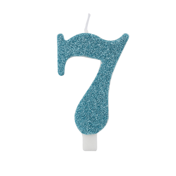 B504.37 Vela Azul Tiffany glitter número 7