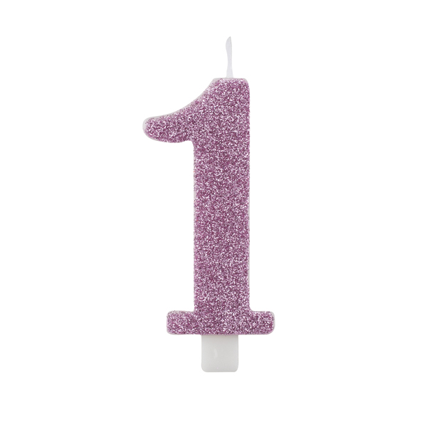 B504.71 Vela Malva glitter número 1