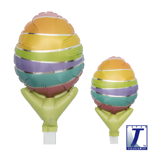 BTK10805 Balão Foil UPRIGHT OVO Riscas Multicolor 5
