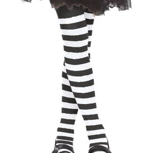 Collants Brancas Riscas Pretas Criança 3/6