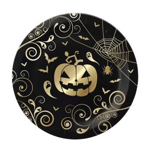 Pratos Papel 23cm Abóbora Dourada pack 6