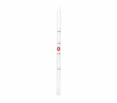 B105510 Vela Branca e Argolas Douradas número 0