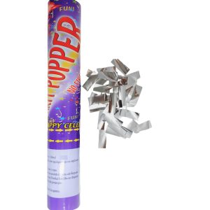 Lança Confetis Prateado Metalizado 60cm