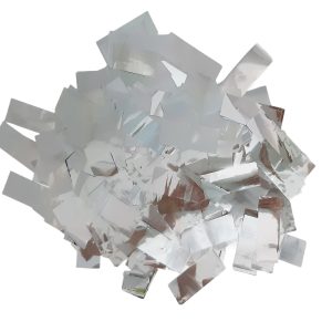 Saco 1kg Confeti Retangular Metalizado Prata
