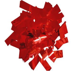 Saco 1kg Confeti Retangular Metalizado Vermelho