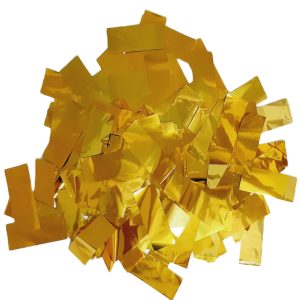 Saco 1kg Confeti Retangular Metalizado Dourado
