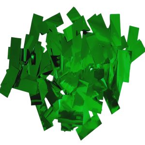Saco 1kg Confeti Retangular Metalizado Verde