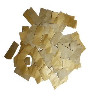 Saco 1kg Confeti Retangular Papel Dourado