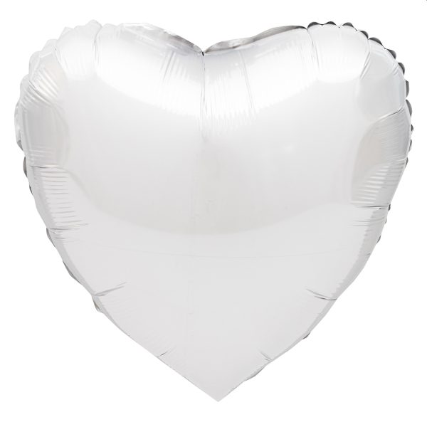Balão Foil Coração cor Branco 18