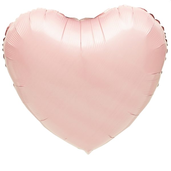 Balão Foil Coração cor Rosa Bebe 18