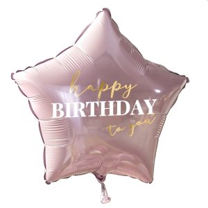 Balão Foil Estrela "HAPPY BIRTHDAY" Rose Gold 18