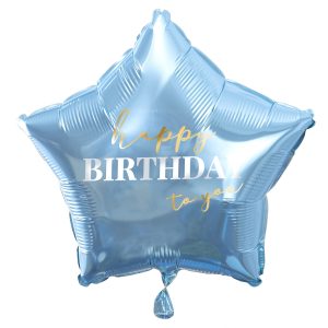 Balão Foil Estrela "HAPPY BIRTHDAY" Azul 18