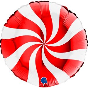 Balão Foil Redondo Espiral Vermelho