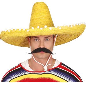Chapeu Palha Mexicano Amarelo