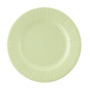 Pratos Papel Liso VERDE PISTACHIO PASTEL 27