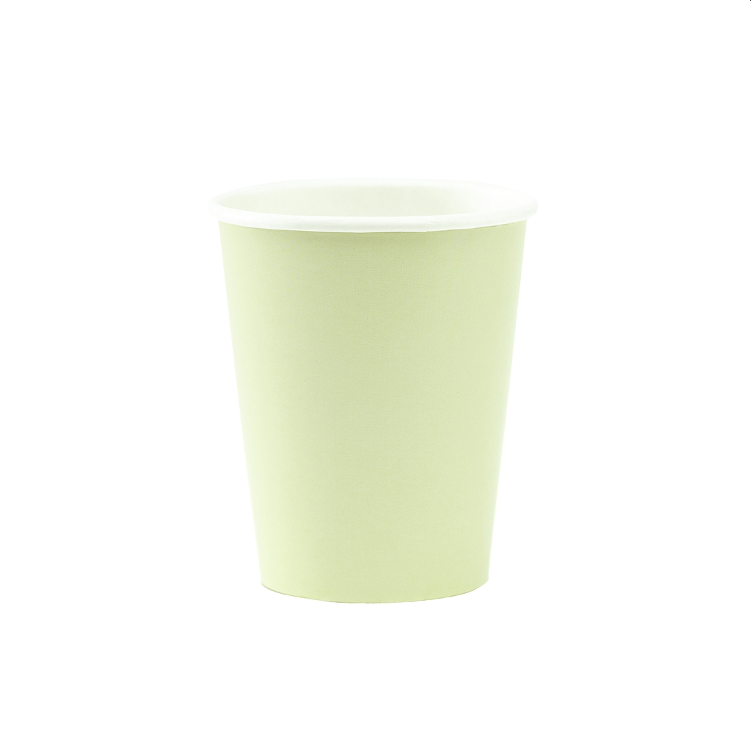 B644.26 Copos Papel Liso VERDE PISTACHIO PASTEL 250ml