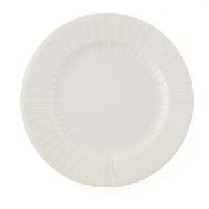 Pratos Papel Liso BRANCO PEROLA PASTEL 27