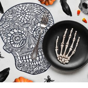 Marcador Mesa Borracha Caveira preto