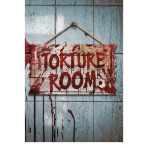 Placa Madeira "Torture Room" 19cm