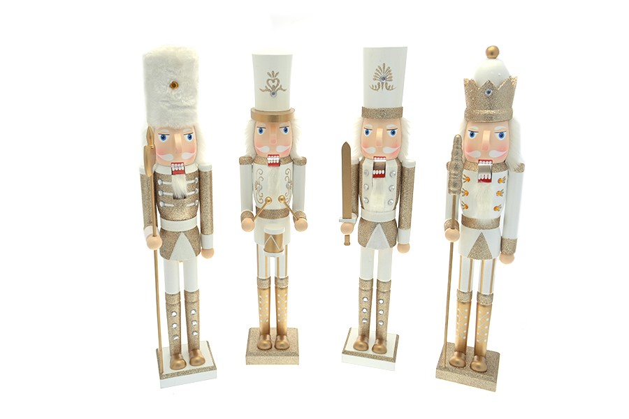L07023 Quebra Nozes Branco Dourado 55cm