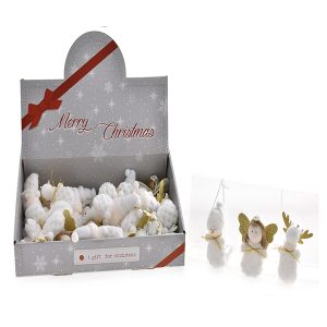 Bonecos Branco Dourado pendurar 8cm