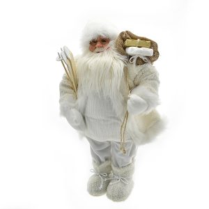 Pai Natal Branco Dourado 120cm