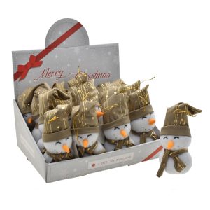 Boneco Neve pendurar Bege 16cm