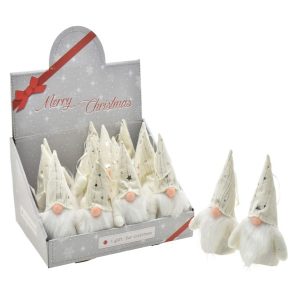 Gnomo pendurar Branco 18cm