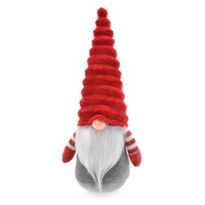 Gnomo Riscas Branco Vermelho 26cm