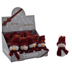 Boneco Neve pendurar Bordeaux 16cm