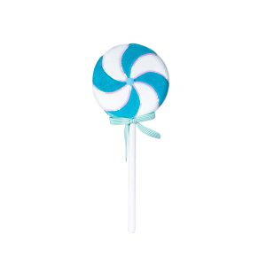 Chupa Chupa Veludo Branco Azul 64cm