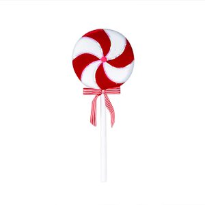 Chupa Chupa Veludo Branco Vermelho 64cm