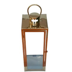 Lanterna Chão Dourado Metalizado 49cm