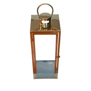 Lanterna Chão Dourado Metalizado 39cm