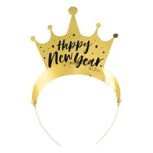 Bandolete Coroa "Happy New Year" Dourada