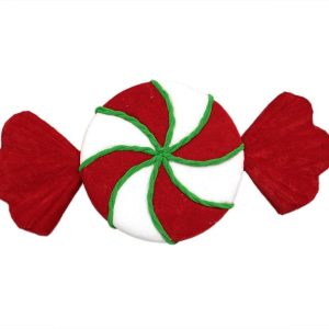 Rebuçado Veludo Branco Vermelho 52cm