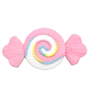 Rebuçado Veludo Branco Rosa 35.5cm