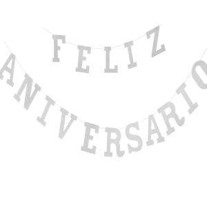 Grinalda Papel Praeteado Glitter "FELIZ ANIVERSÁRIO" 3m